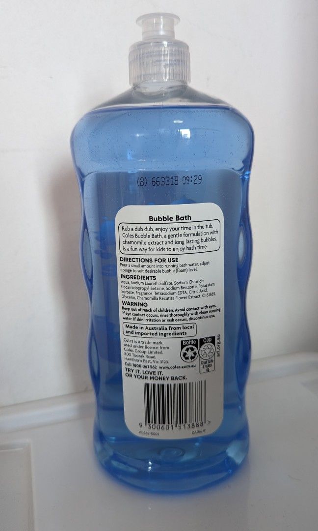 Coles Bubble Bath 1000ml, Beauty & Personal Care, Bath & Body, Bath on