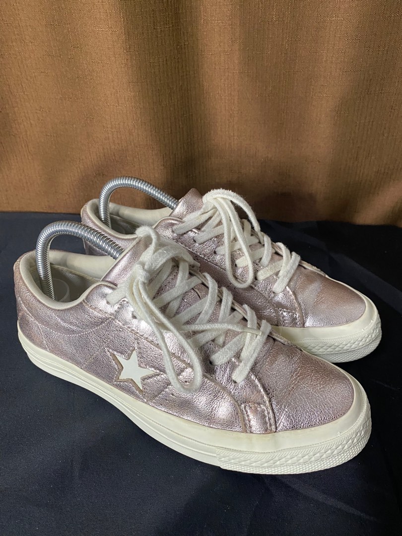 Converse 1 Star Ox Metallic Leather Rust Pink Women Trainers