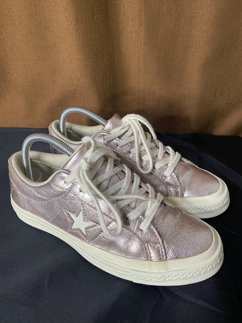 Converse one star top ox trainer in silver