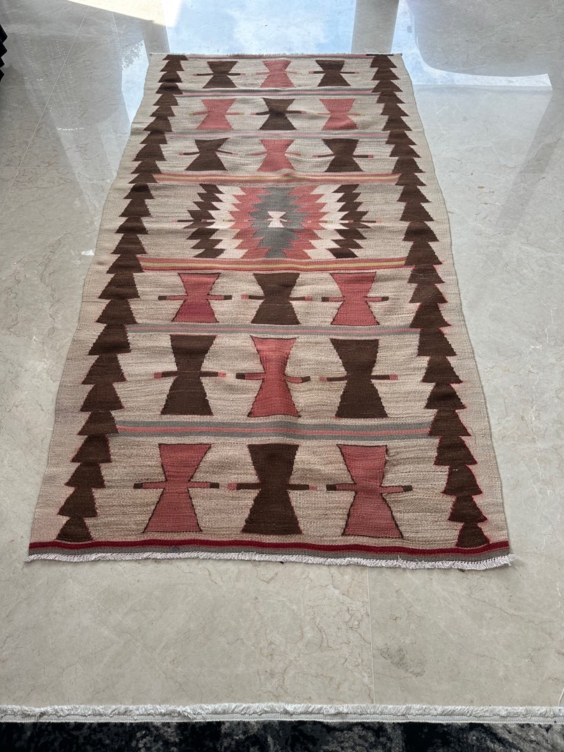 Cream based woven rug from Turkey 1.8m by 1m, Furniture & Home Living ...
