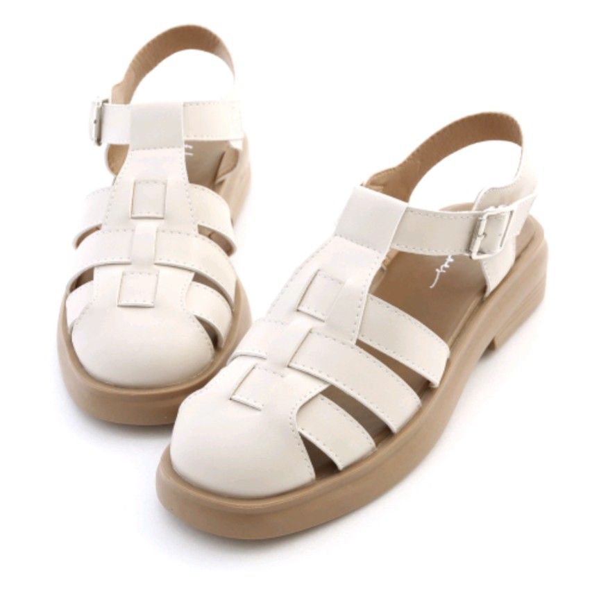 White caged sandals cheap