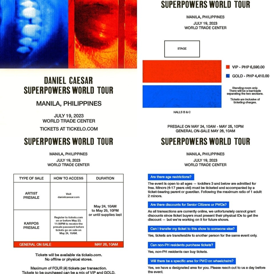 Daniel Caesar VIP Ticket (July 19), Tickets & Vouchers, Event Tickets