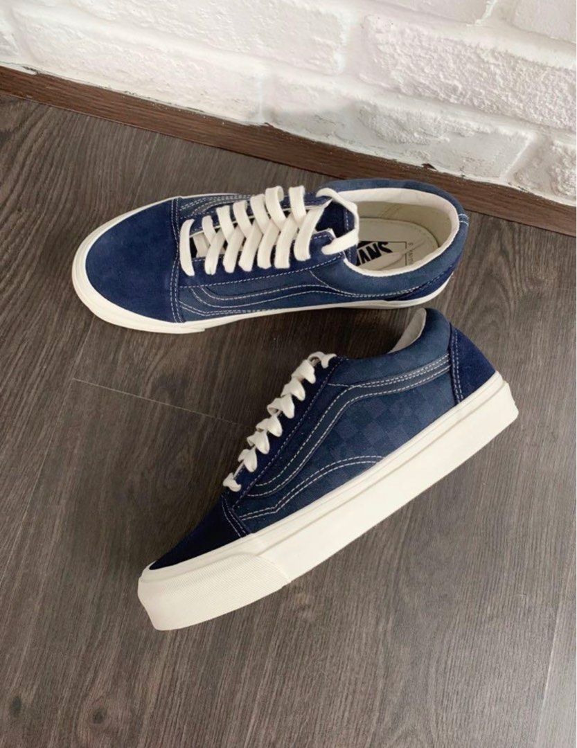 Vans vault og old skool clearance lx checkerboard & majolica blue