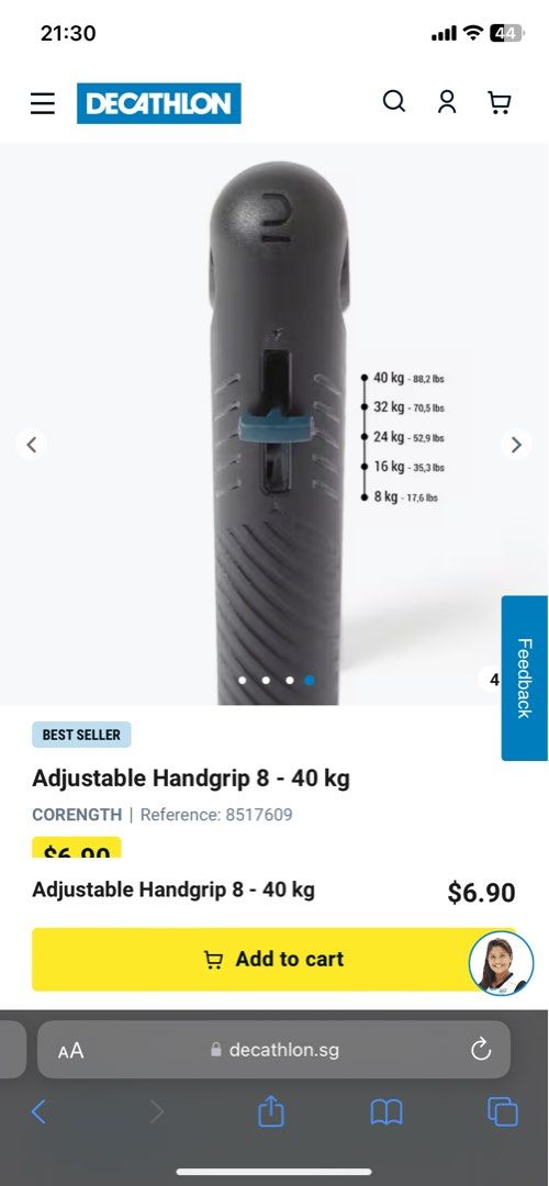 Adjustable Handgrip 8 - 40 kg - Decathlon