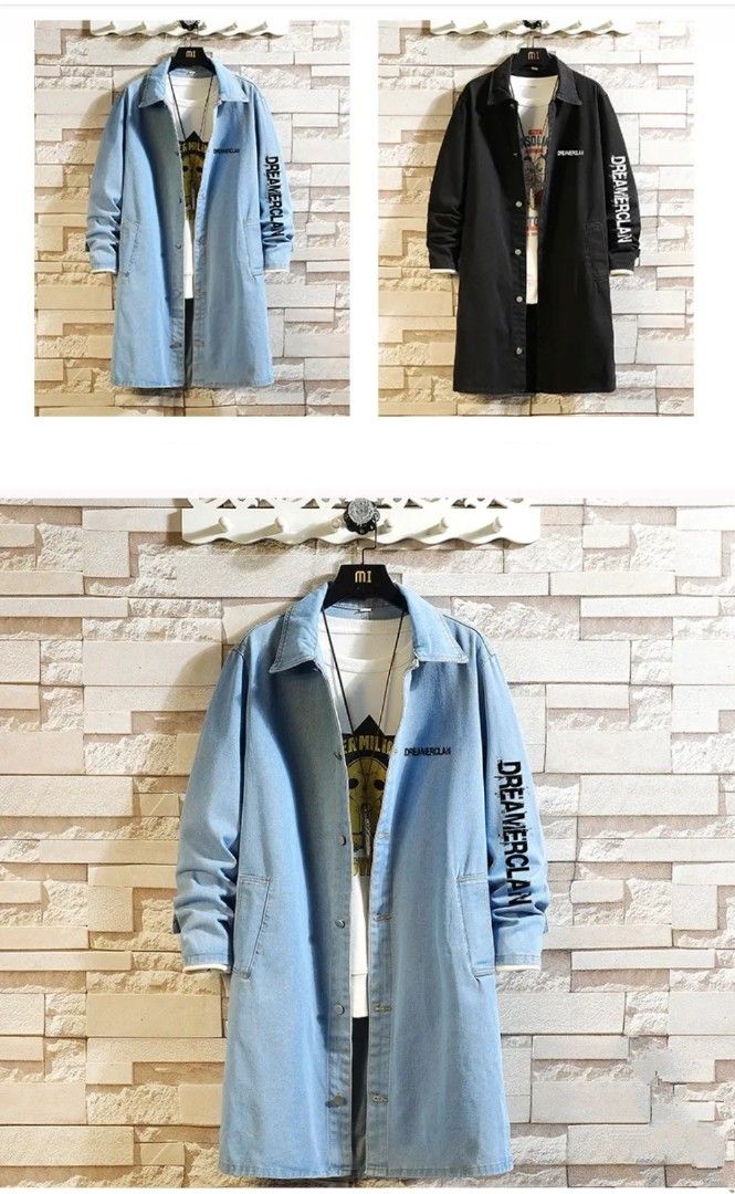 Canto Men's Denim Coat - Belted Full Length 6 Button Coat | Suits clothing, Long  coat men, Denim coat