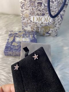 Dior flower luxury earrings rosegold