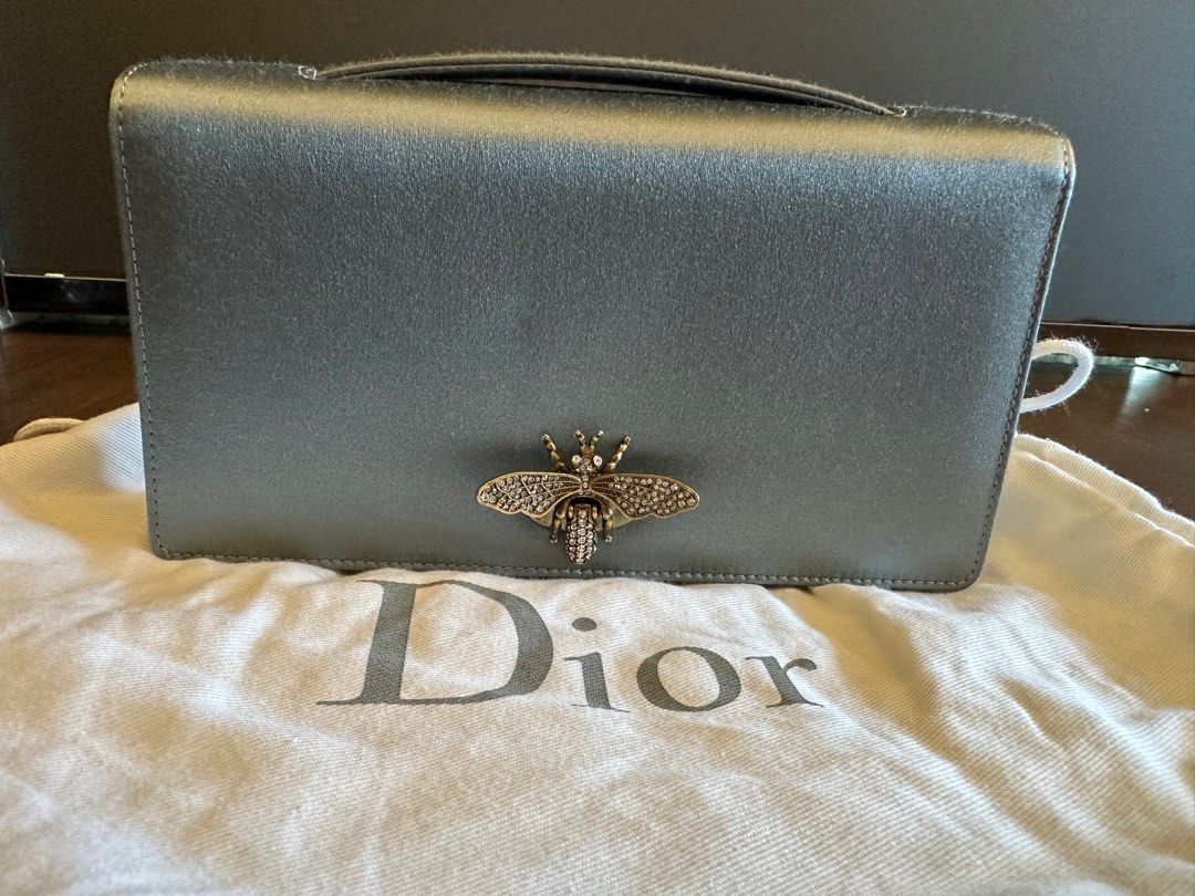 Dior store satin clutch