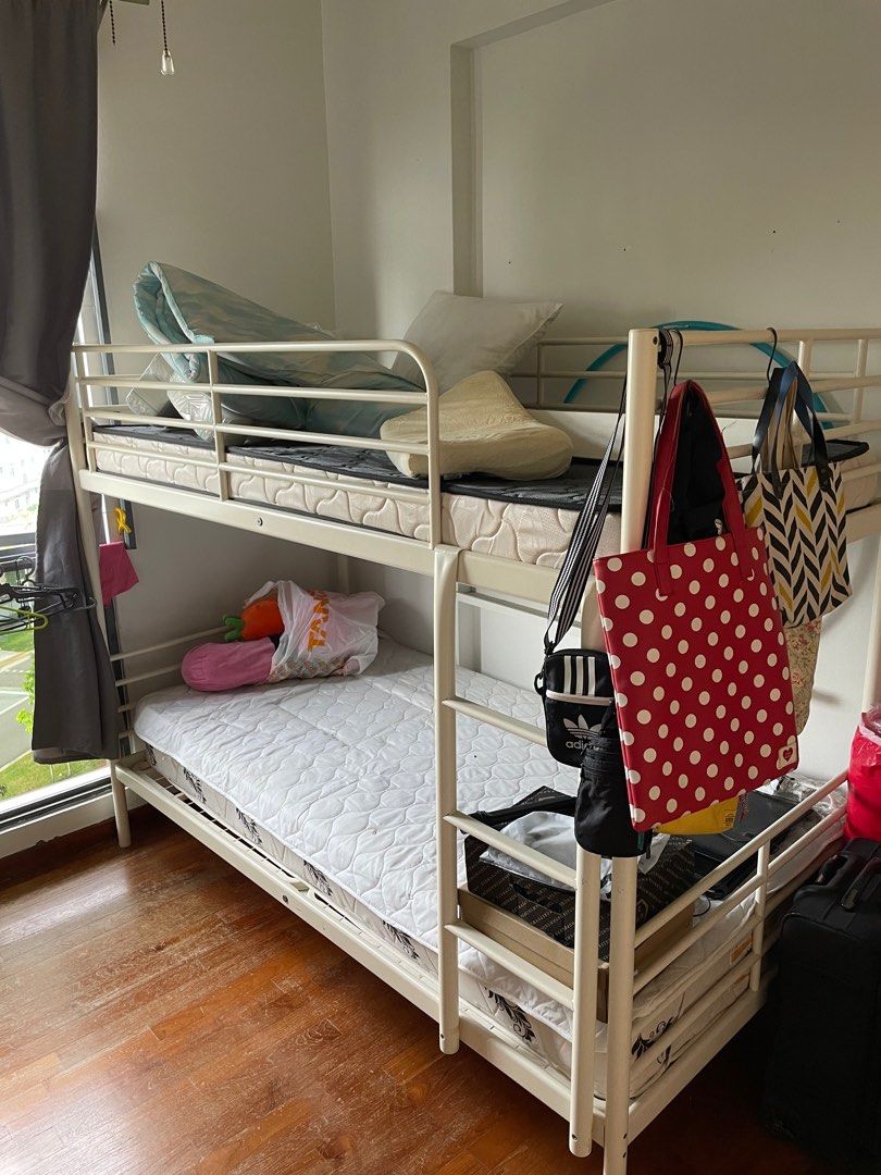 Double decker bed frm IKEA, Furniture & Home Living, Furniture, Bed