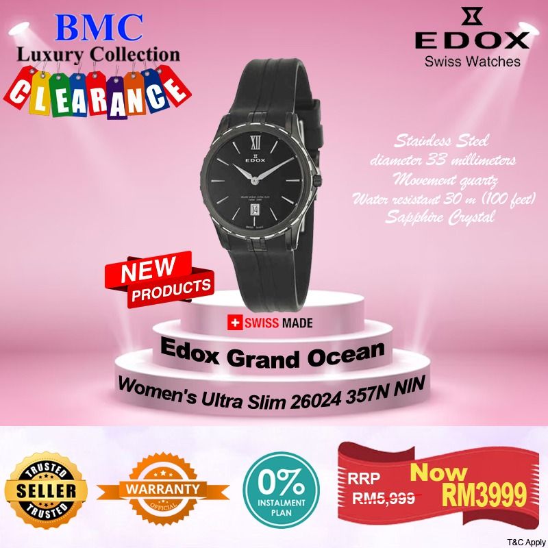 Edox High Elegance Grand Ocean Ed26024 357n nin Women s Watc