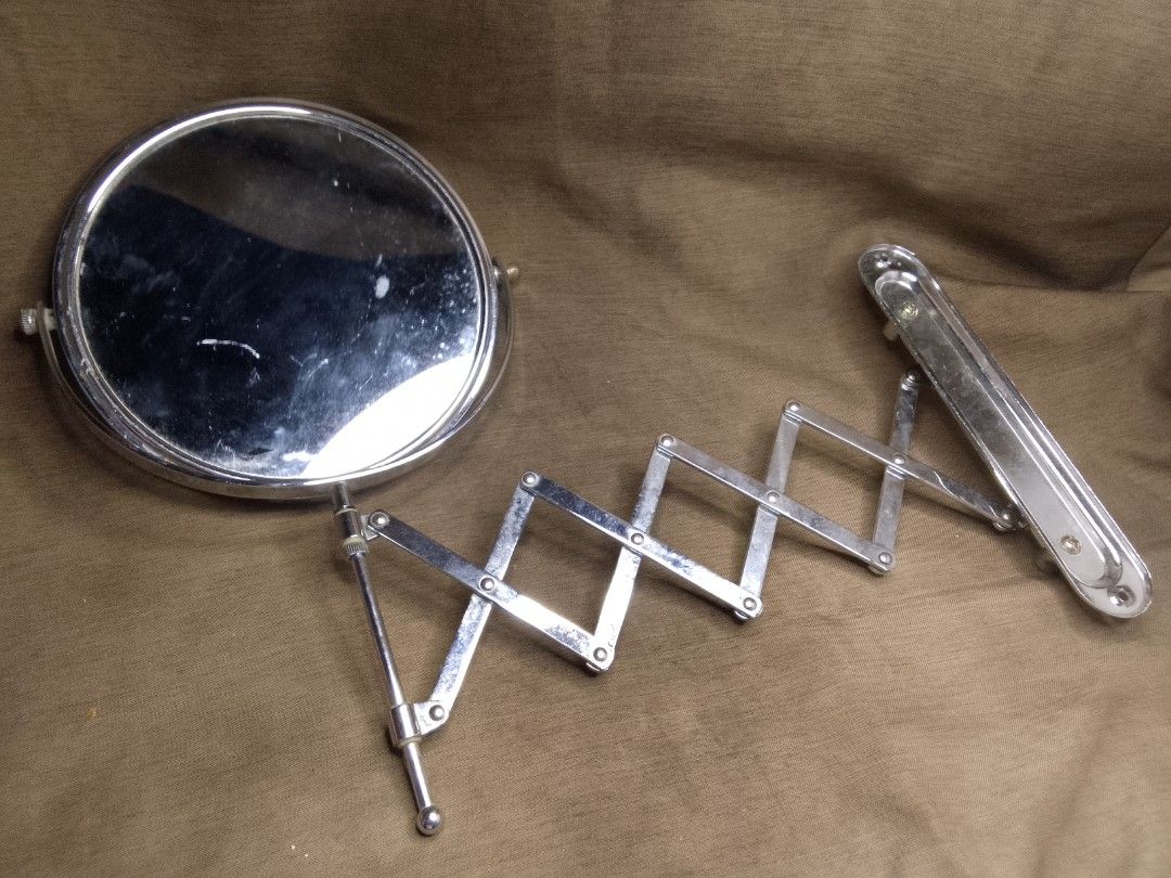 Expandable Vanity Mirror Bathroom Wall (Category: Mirrors) located in Manila. Submitted by peebeees (Listing ID 1243459074, Image 3). Description: Size: expanding up to 17 inches mirror is 8 inches diameter dual mirror sides item will be transported from our house in Marilao to our shop in QC pick up thru Lalamove pin landmark Balingasa Health center 09275377489 we do bus shipping ,J&T pick up ,LBC all subject for sked MOP: Gcash,bdo,bpi,metroban