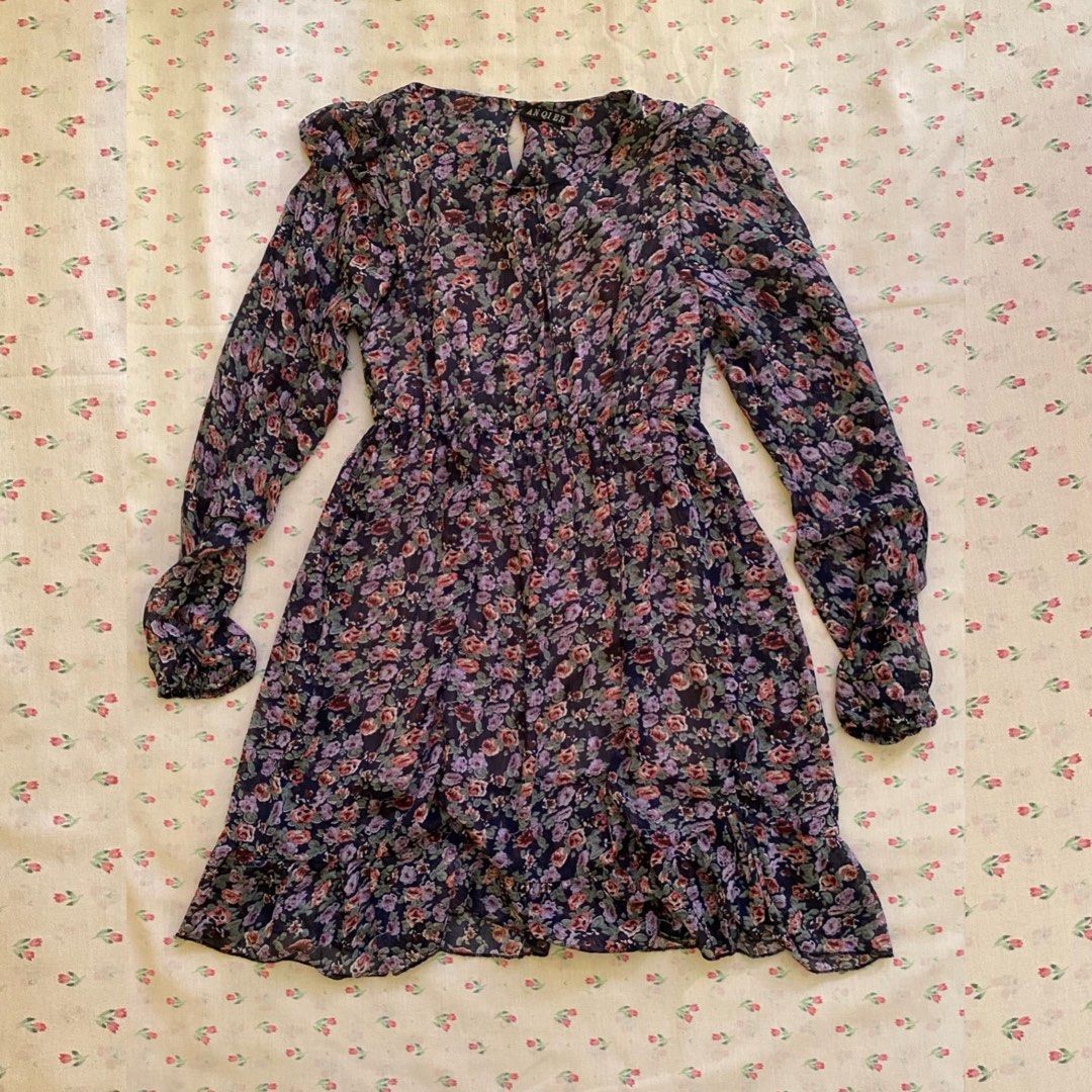 Floral Longsleeve Dress (Category: Dresses) located in Manila. Submitted by sopina (Listing ID 1243403118, Image 1). Description: — preloved, no major flaws — size : small — rfs : decluttering — mop : gcash — mod : same day delivery (buyer will shoulder the shipping fee) — loc : manila — message me for more info!.