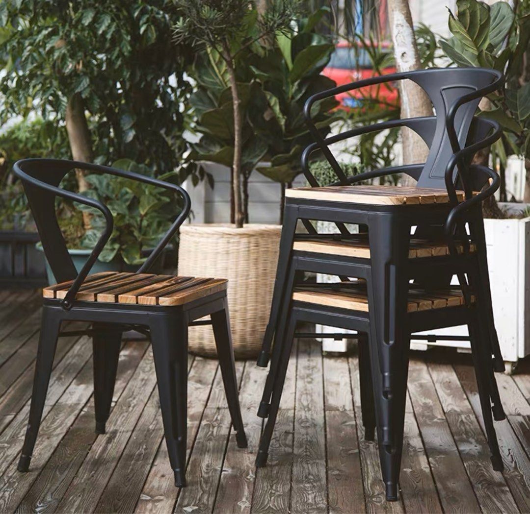 FRAHER Industrial Outdoor Dining Set, Furniture & Home Living ...