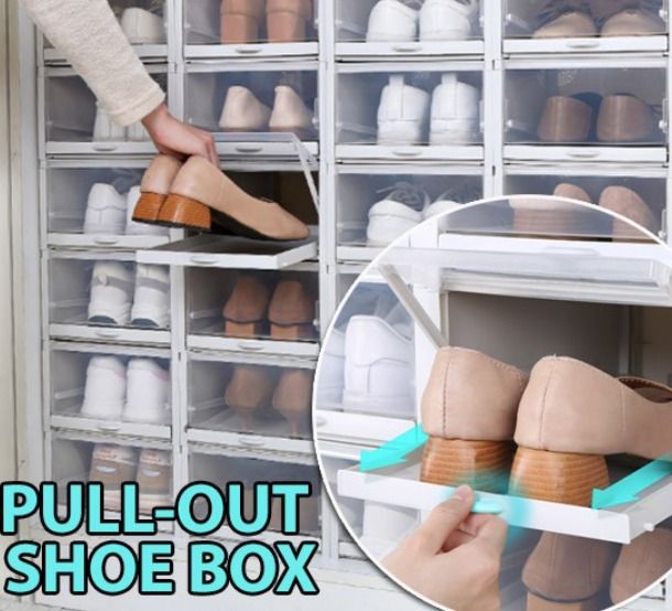 Shoe storage boxes with pull out drawers online