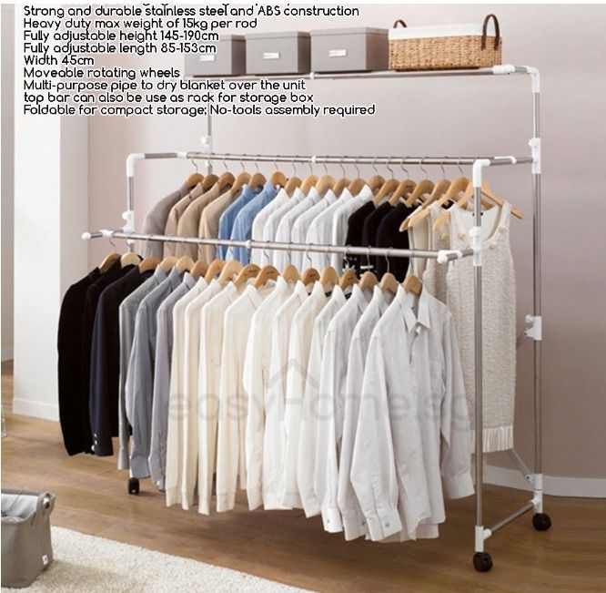 FREE DELIVERY Korean Clothes Rack BR703 Laundry Rack Foldable