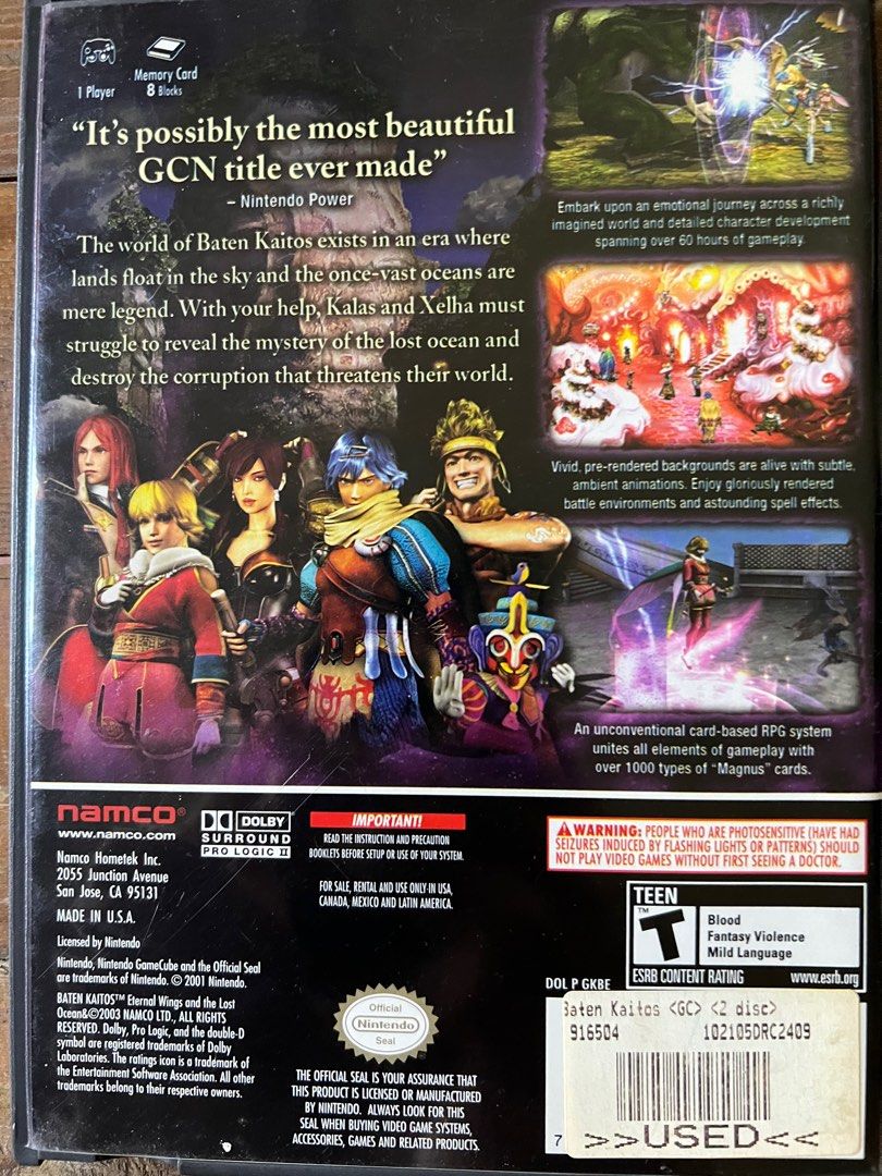 Baten Kaitos – Nintendo GameCube – Version PAL FR – RPG culte - Jeux vidéo