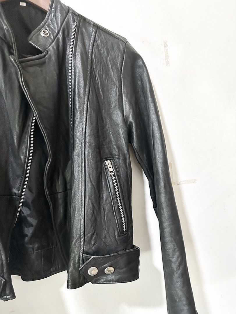Genuine leather moto jacket hot sale