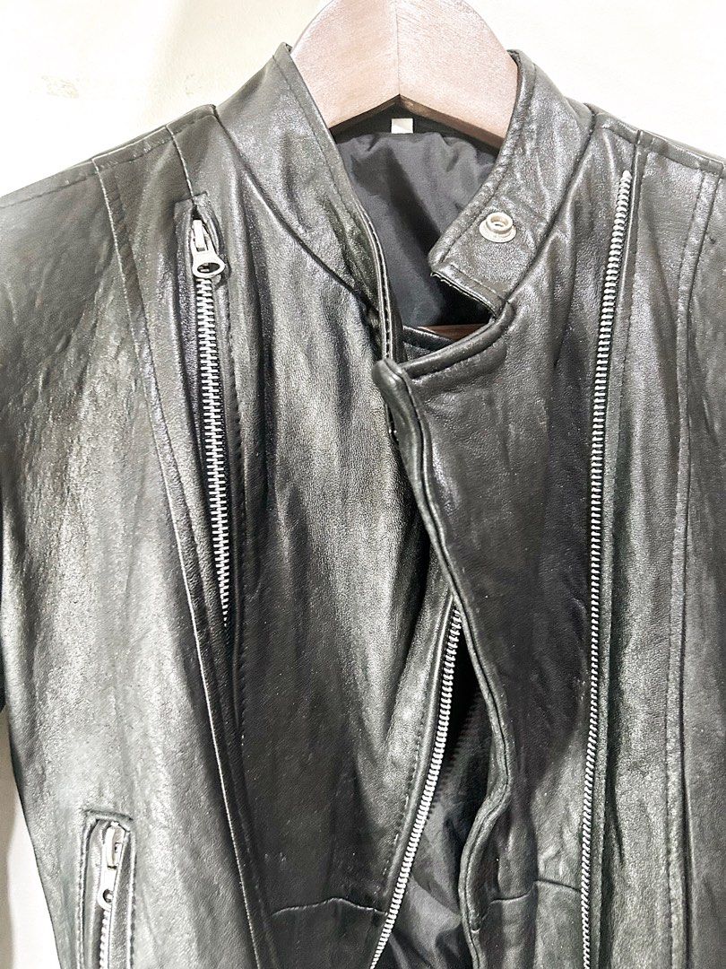 Genuine leather outlet moto jacket