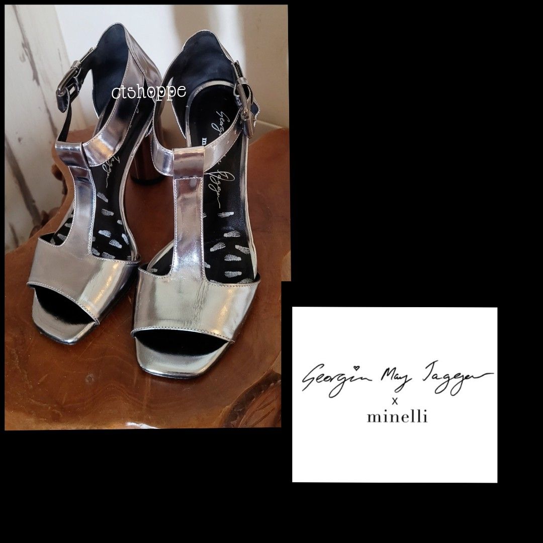 Georgia May Jagger x Minelli Leather Heel Sandals Capsule