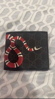 Gucci GG Supreme Kingsnake Card Holder Lanyard Coin Case w/Box