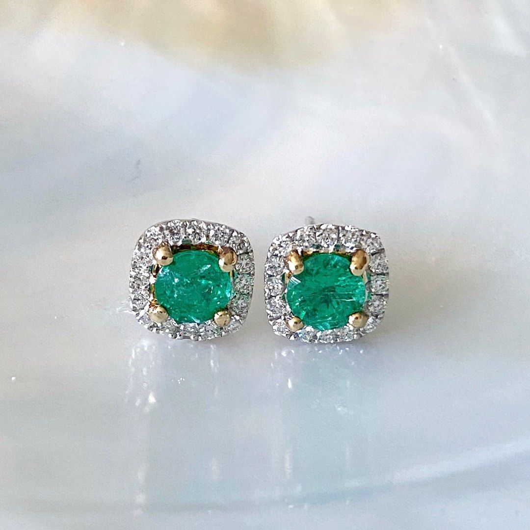 Real emerald earrings clearance studs