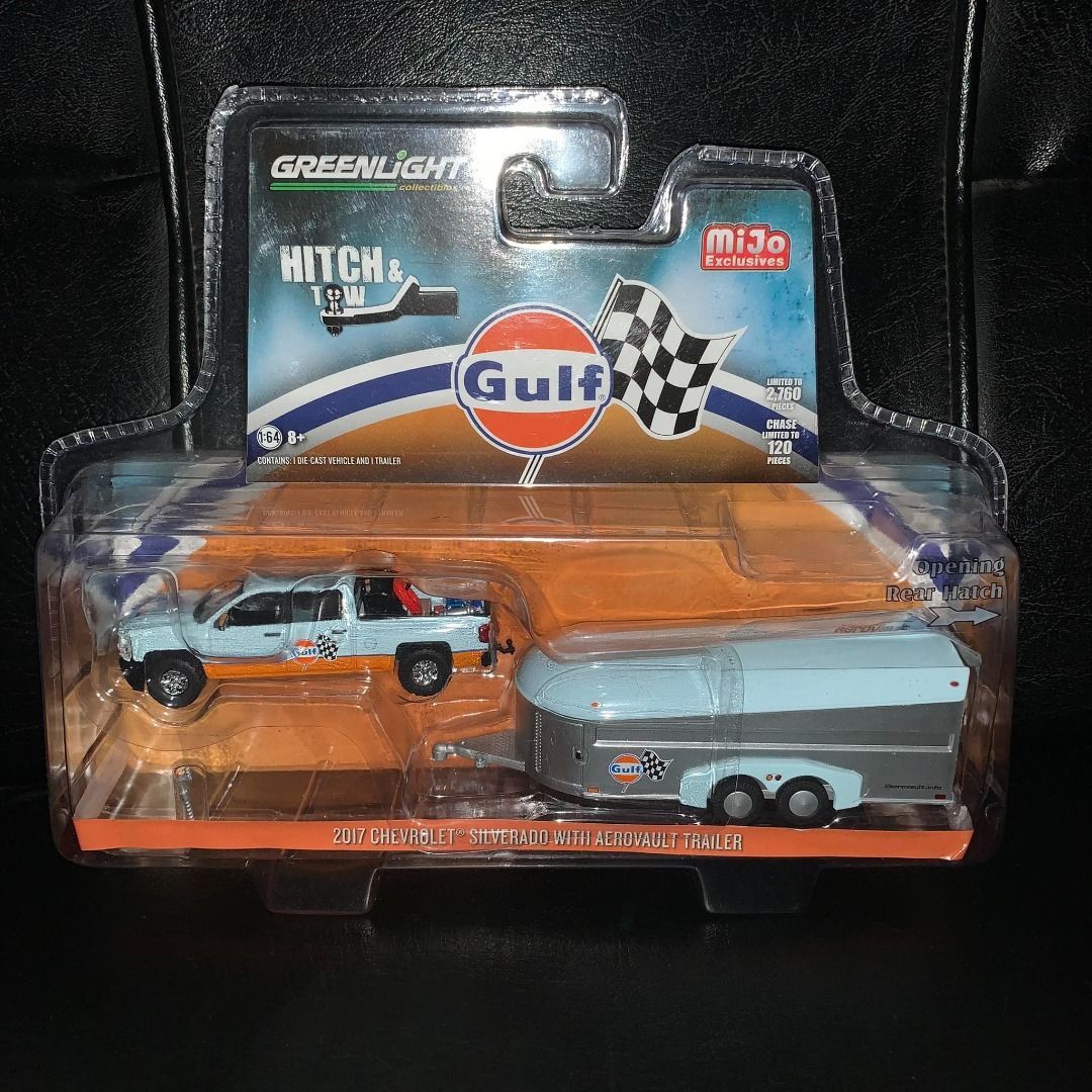 Camion Chevrolet Silverado 1986 Lifted Avec Remorque Col De Cygne - Greenlight 1:64 - Sans Boîte