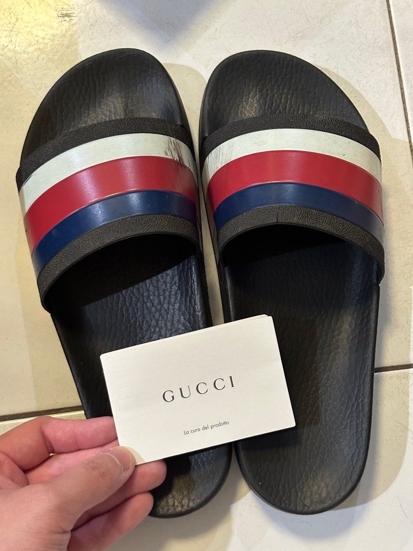 Gucci slides red white blue deals