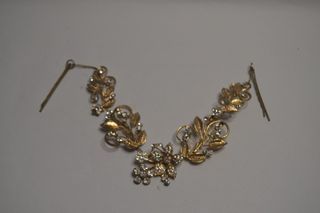 Hair/Head stone Gold plated bendable wire Hair clip ornament.
