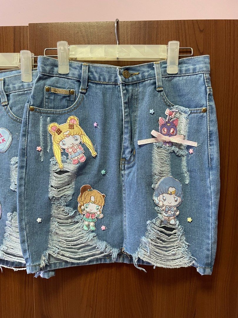 Handmade long hotsell jean skirts