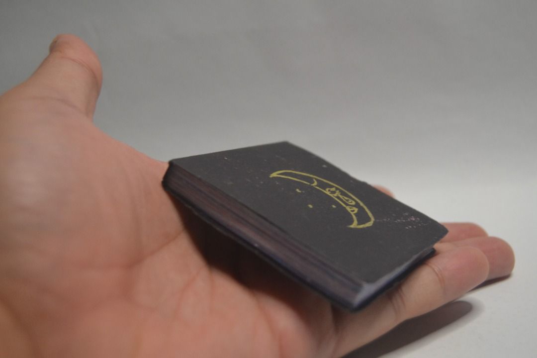 Handmade DIY Origami noted Pad memo Black Crying Moon cover on Carousell