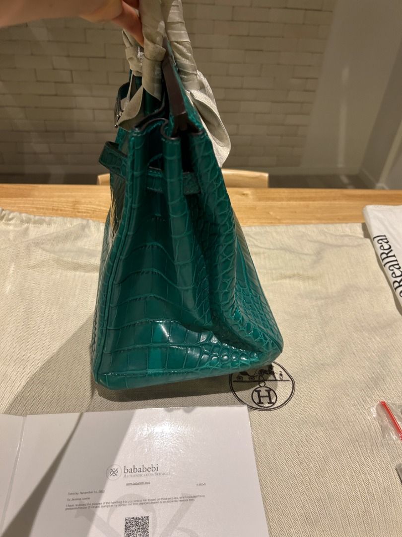 NEW Hermes Birkin 35 Malachite Green Emerald Matte Crocodile