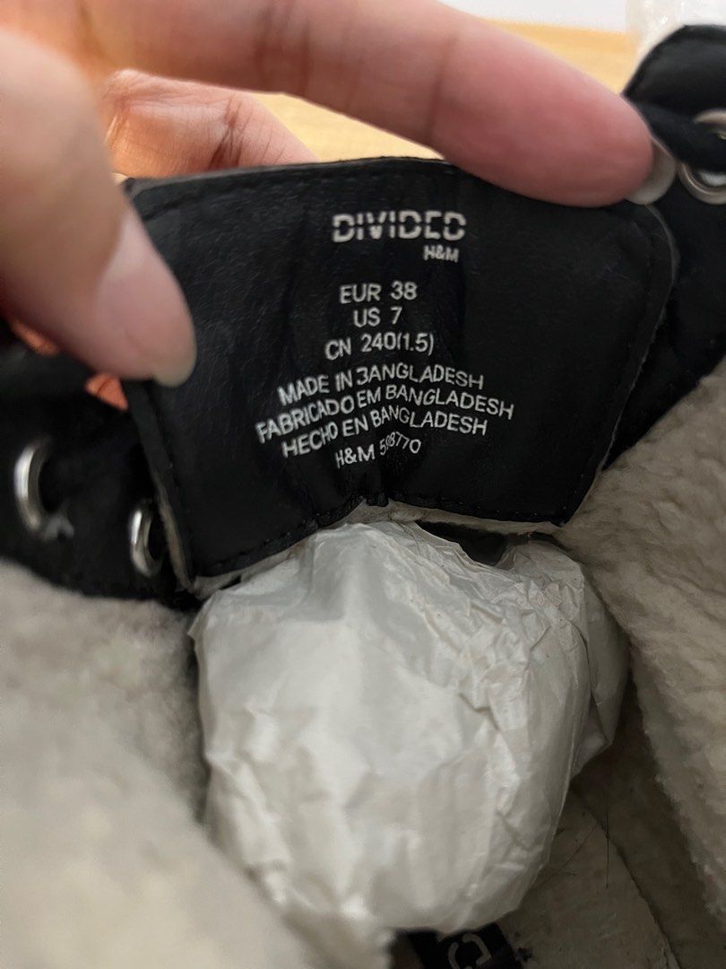 H and m cheap fur lined boots