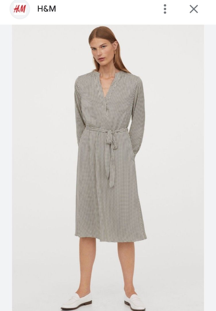 h&m tie belt satin dress Tie-belt satin dress