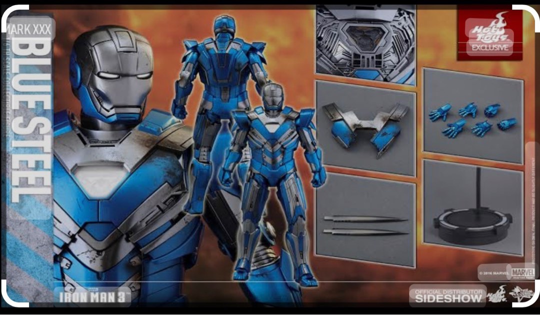 Hot Toy Iron Man Blue Steel, Hobbies & Toys, Toys & Games On Carousell