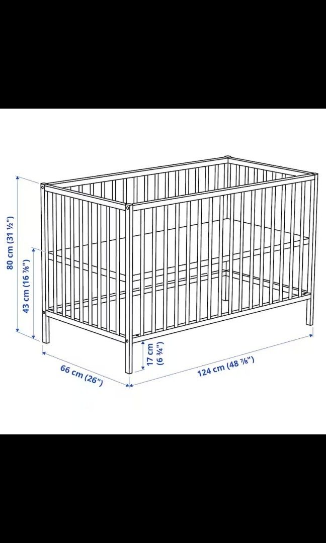 Ikea sniglar sale crib dimensions