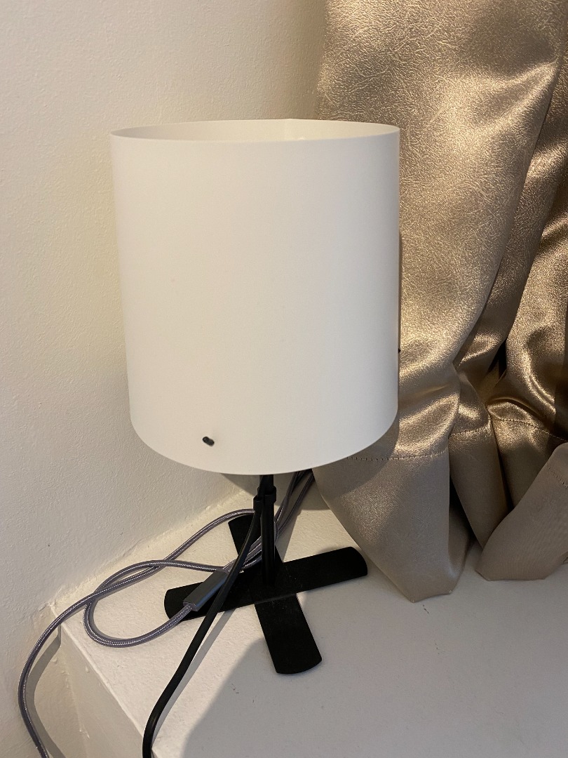 IKEA BARLAST Table lamp, black/white, 31 cm, Furniture & Home Living