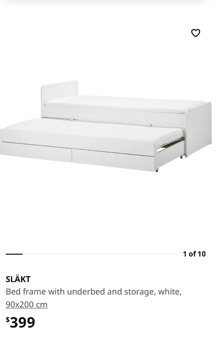 IKEA bed frame + 2 mattresses, Furniture & Home Living, Furniture, Bed
