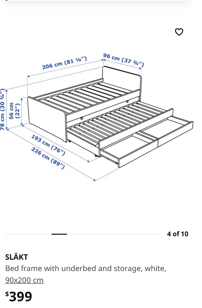 IKEA bed frame + 2 mattresses, Furniture & Home Living, Furniture, Bed