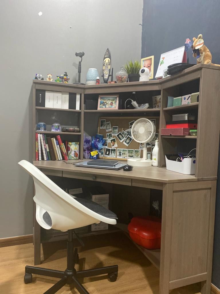 Ikea Hemnes Corner Desk + Chair, Furniture & Home Living, Furniture