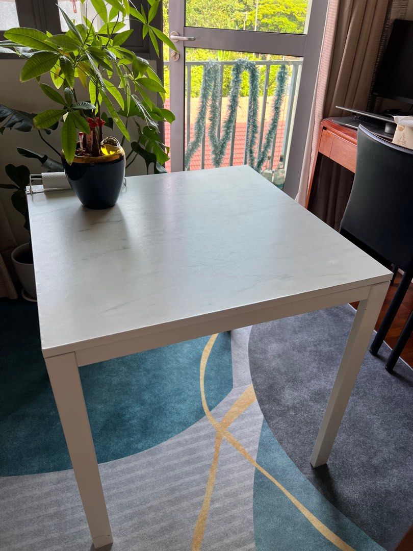 IKEA MELLTORP WHITE TABLE ( MODERN & STURDY), Furniture & Home Living