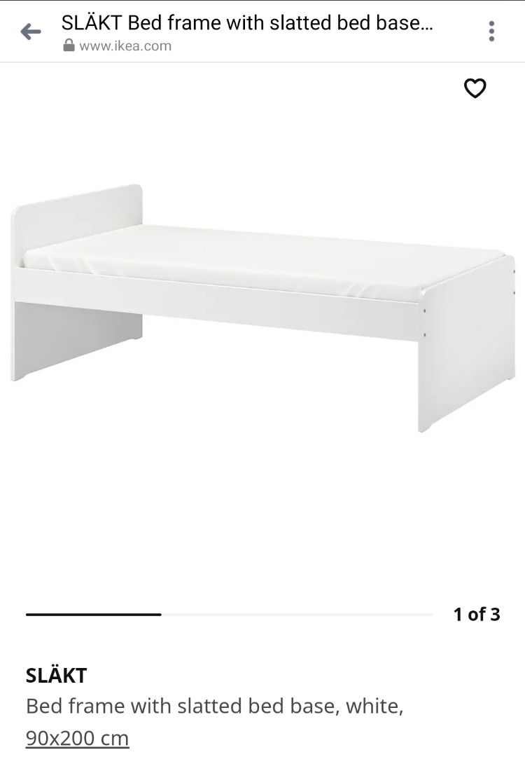 Ikea Slakt Bedframe with Mattress, Furniture & Home Living, Furniture