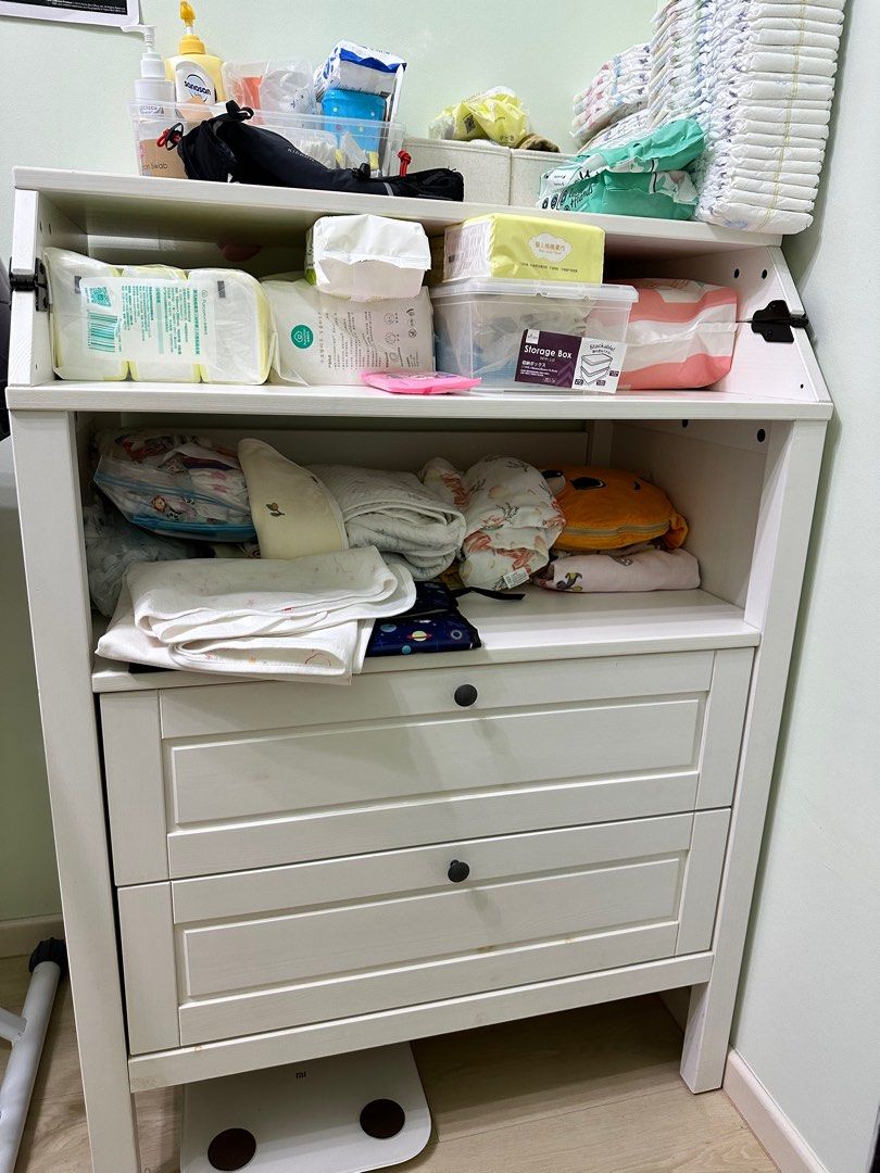 Ikea sundvik changing table and drawers, Babies & Kids, Baby Nursery