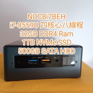 Intel NUC8i7BEH 32GB DDR4 500GB SSD+HDD-