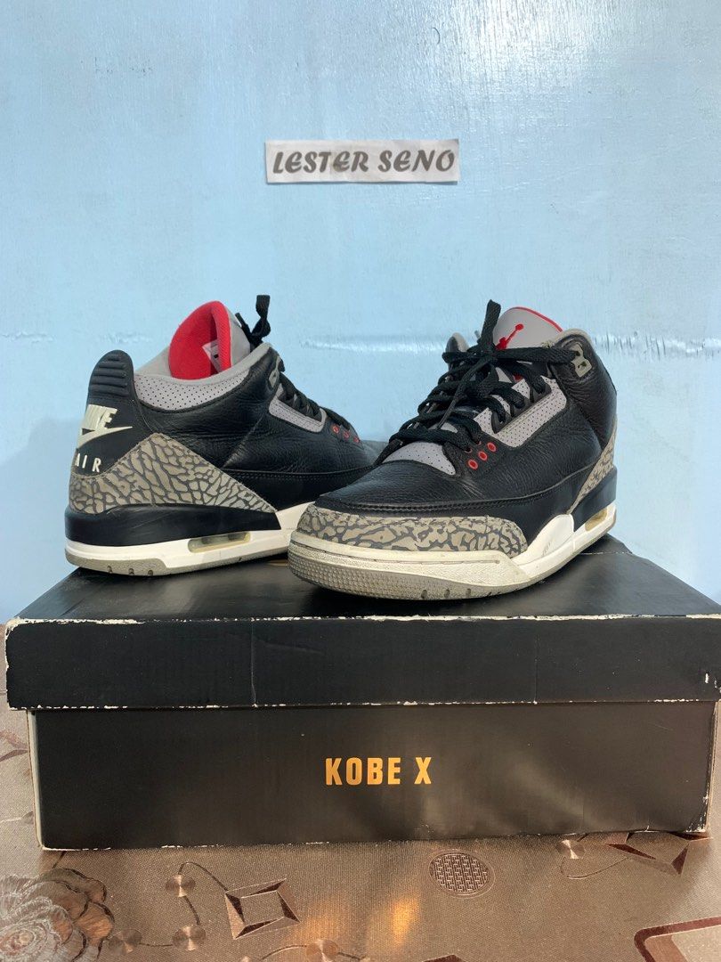 Jordan 3 black cement hot sale 1988