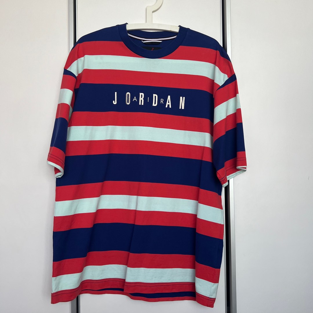 Red and clearance blue jordan shirt