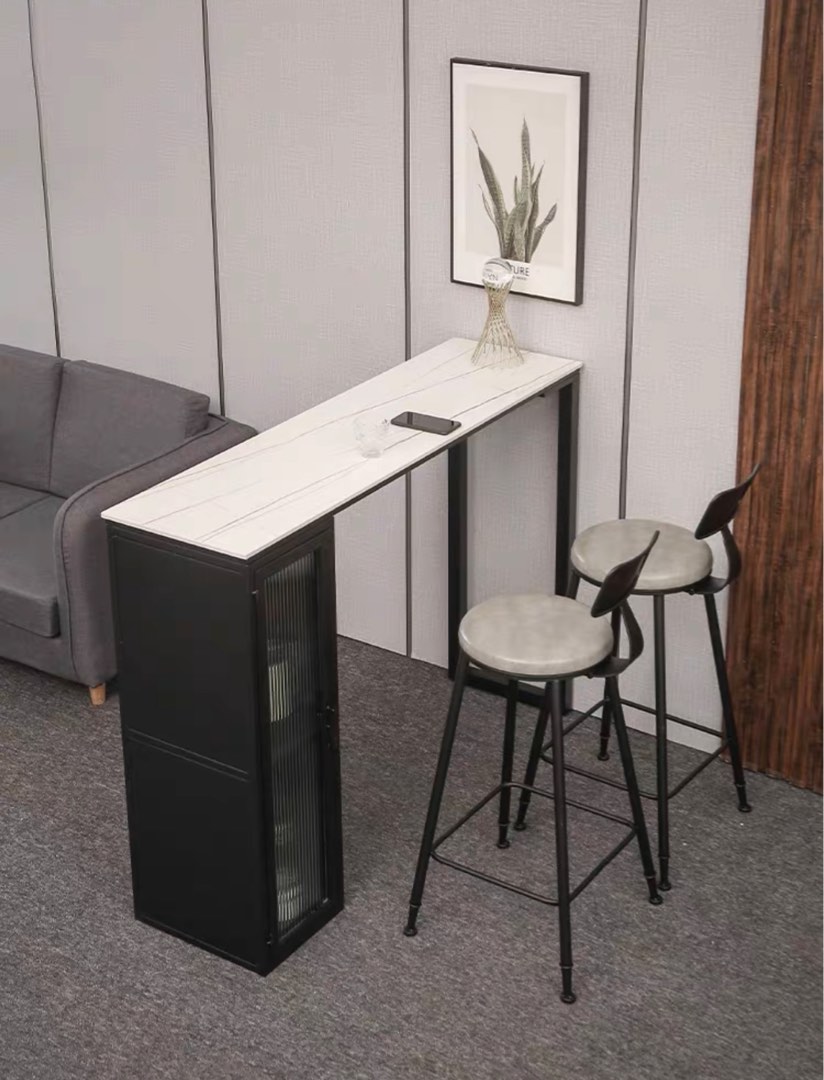 KASEE Modern Bar Table With Storage, Furniture & Home Living, Furniture