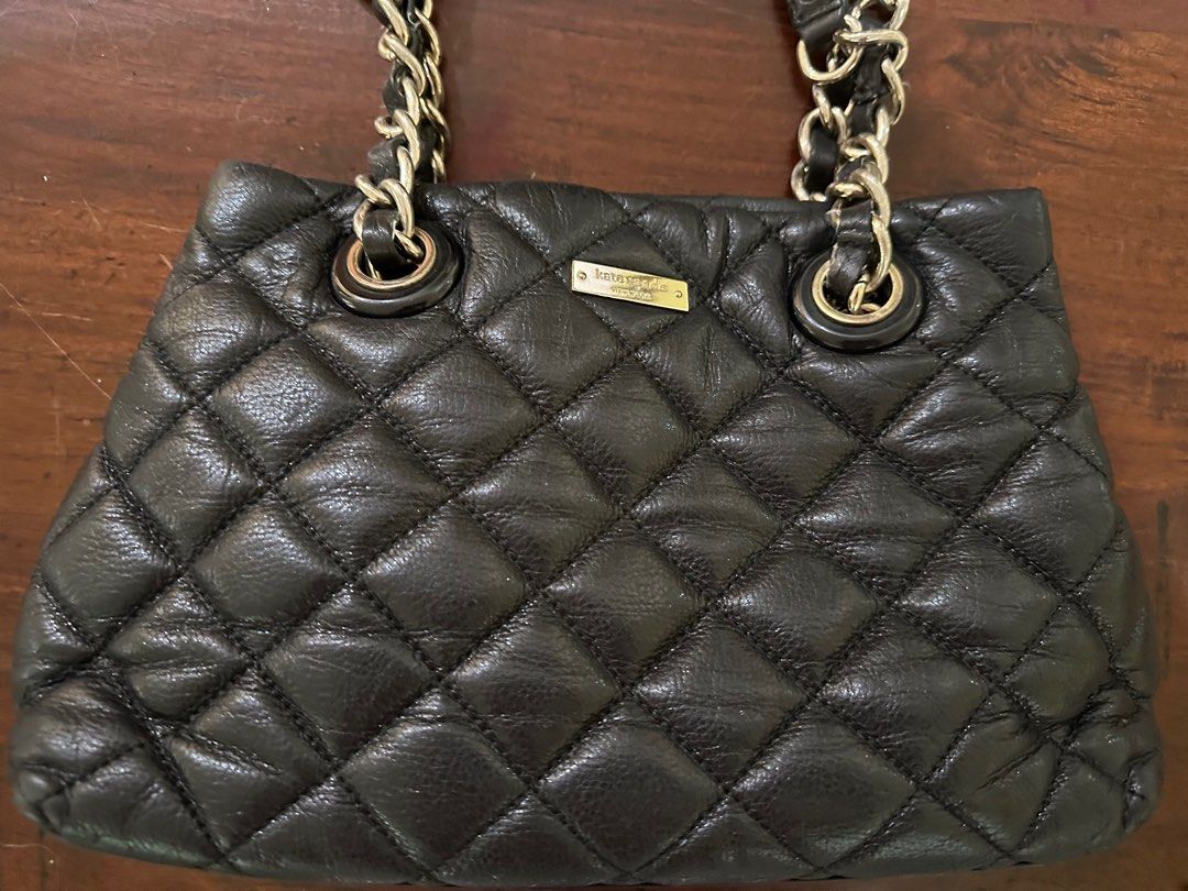 Kate Spade Mary Anne Quilted Leather Shoulder Bag in Black