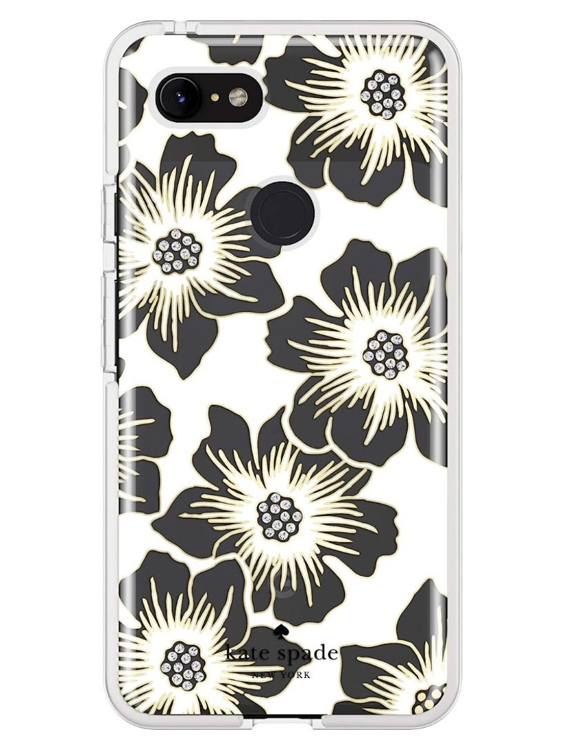 kate spade new york Defensive Hardshell Case with MagSafe for iPhone 13 Pro  - Hollyhock Floral Clear