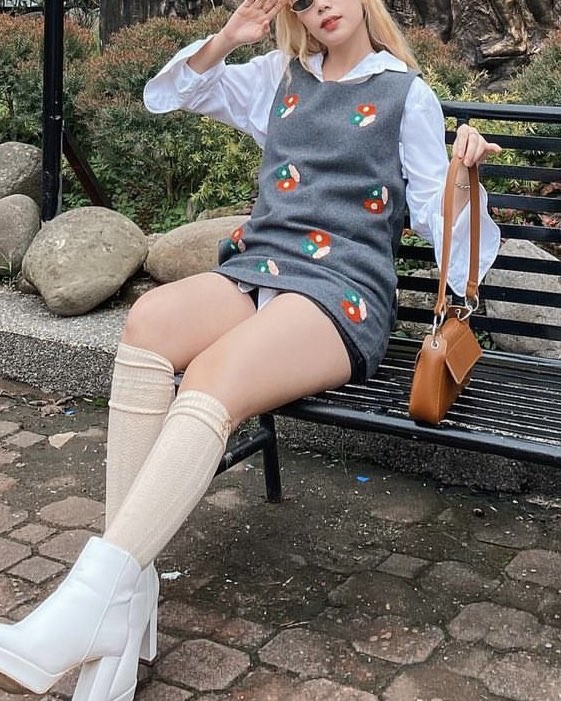 Korean wool dress, Women's Fashion, Dresses & Sets, Dresses on Carousell