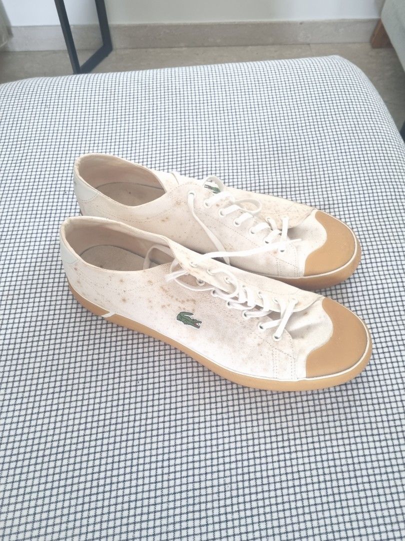 Lacoste White Canvas Mens Trainers UK 11 EU 46