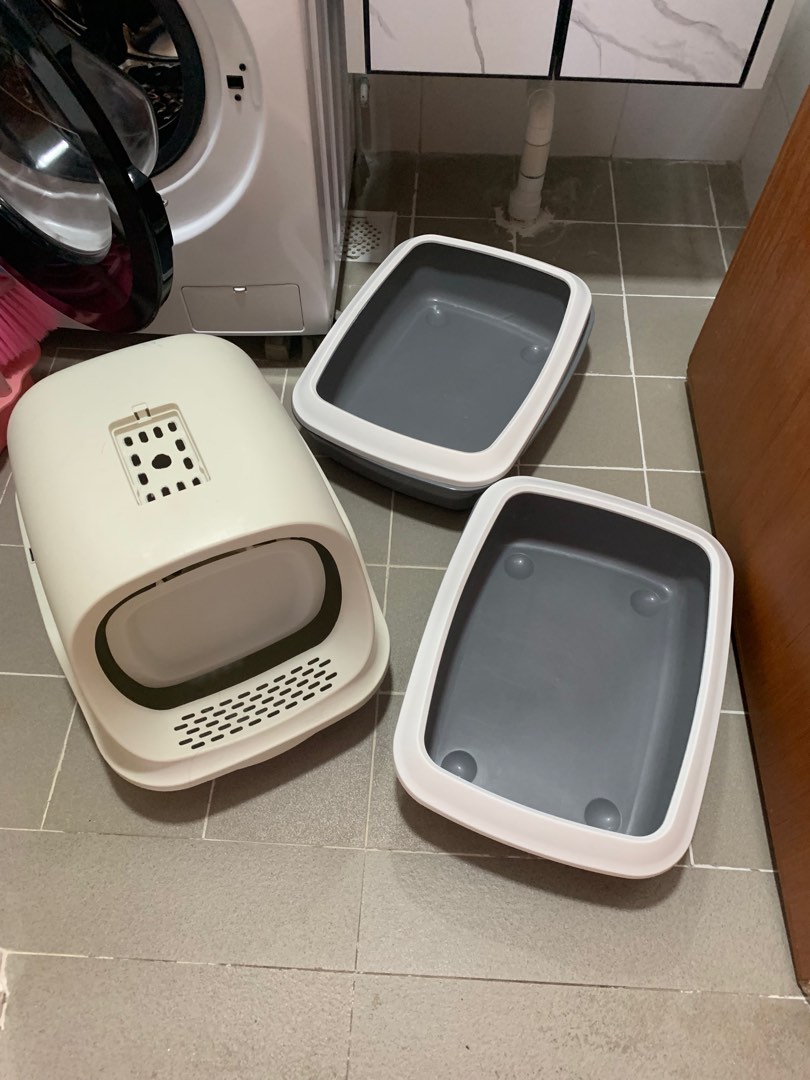 Litter box cover and uncovered, Pet Supplies, Homes & Other Pet